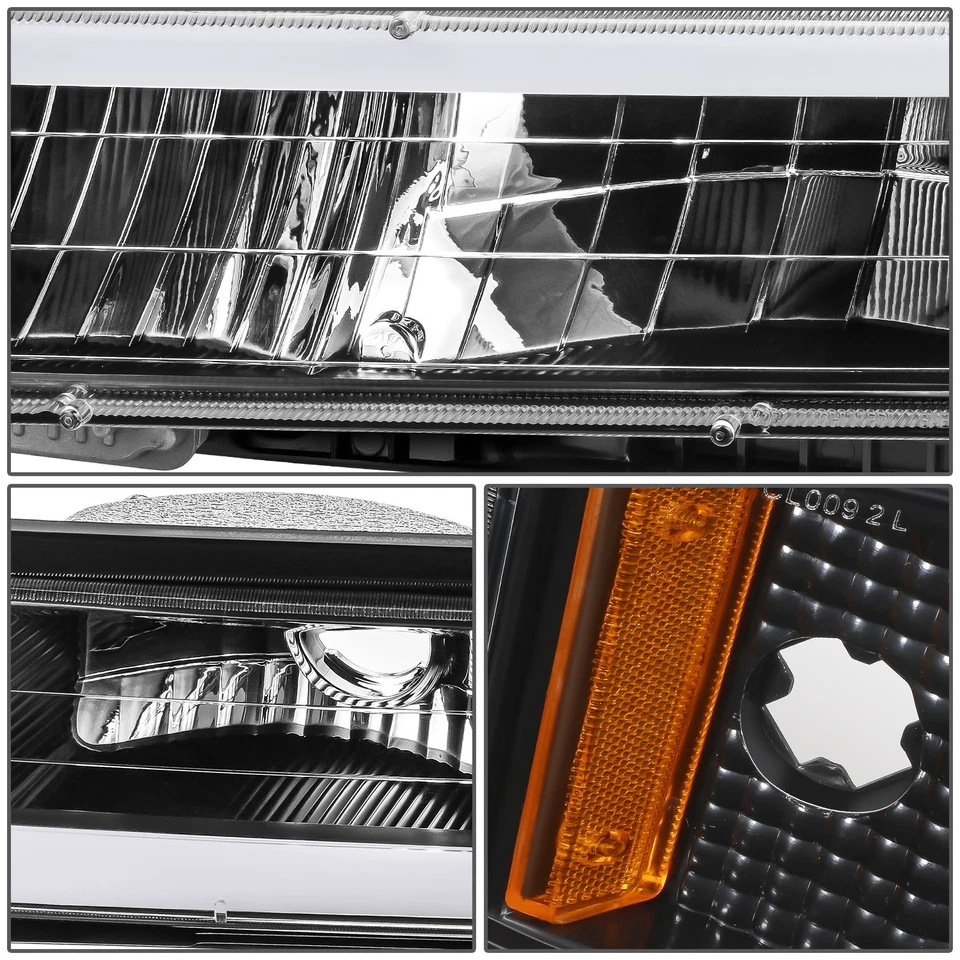 Черные/желтые светодиодные фары дневного света для пикапа Chevy C/K Suburban Tahoe 1994-2000 годов выпуска - Изображение 4 из 4