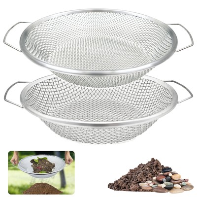 2PCS Soil Sifter for Gardening, Rock Sifter for 5gallon Bucket, Dirt Sifter C...