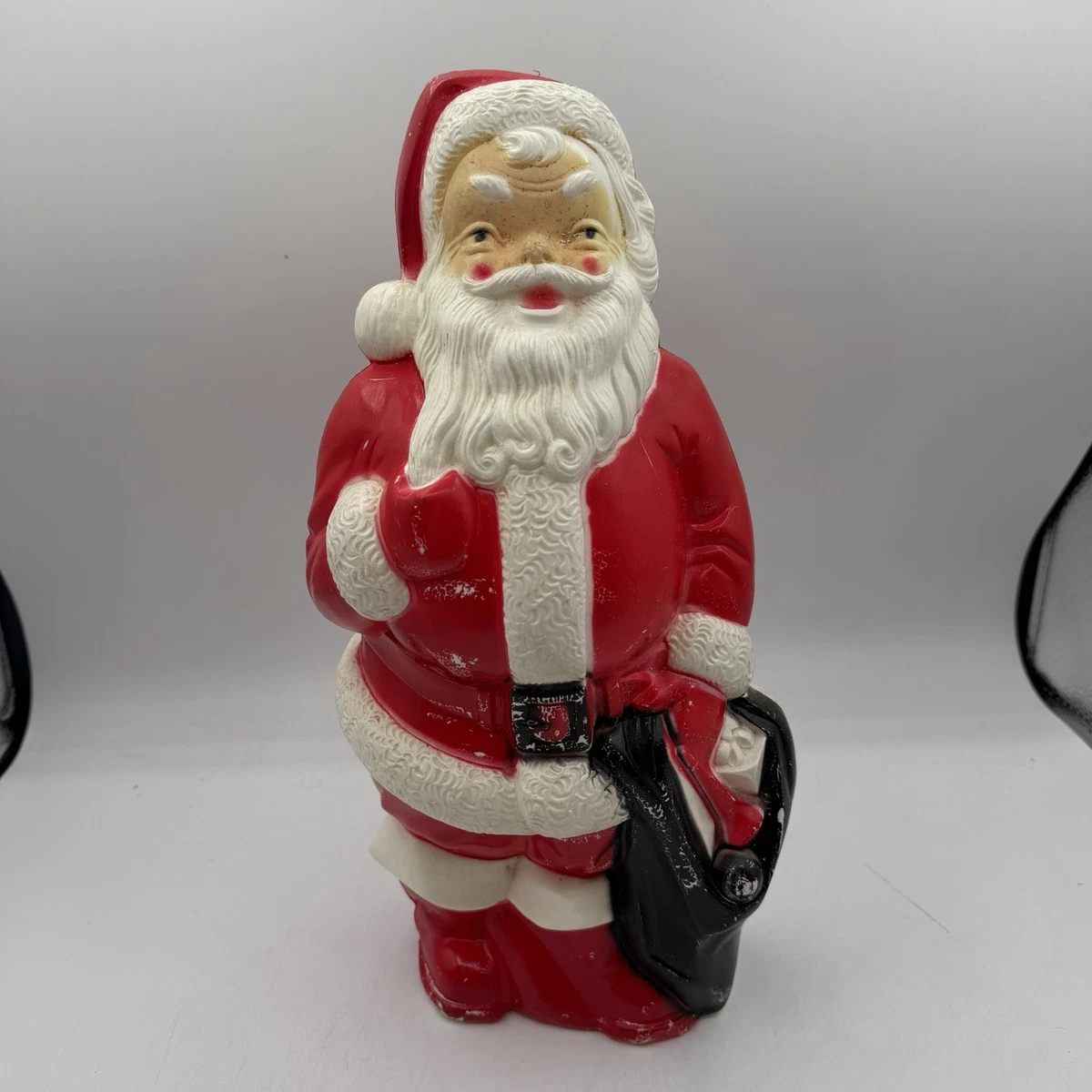 Vintage Christmas Blow Mold Santa In Christmas Lights (1946-1990