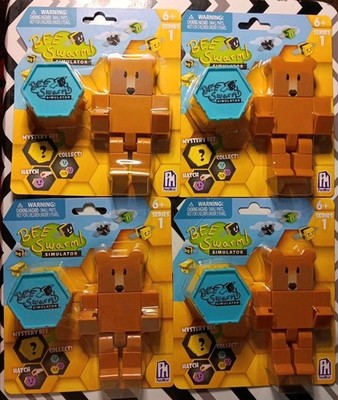 Lot Of 4 Bee Swarm Simulator Brown Bear Action Figure Pack Mystery Honeycomb
