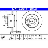 Bremsscheibe ATE 24.0110-0341.1 (2 Stk.) FüR Kia Carens III