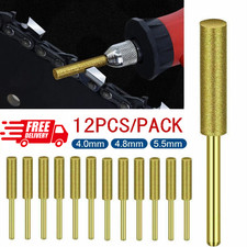 12 Pcs Diamond Chainsaw Sharpener Burr 4.0mm Grinder Chain Saw Drill Bits Tool