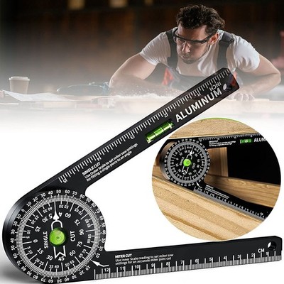 Miter Saw Protractor,Aluminum Protractor Angle Finder with Level Gauge High P...