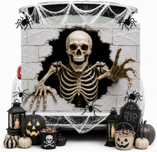 Halloween Trunk or Treat Car Decorations Kit with Skeleton Black and White