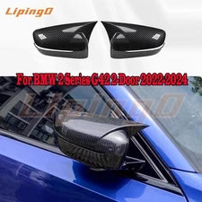 ABS Carbon Side Door Rearview Mirrors Cover For BMW 2 Series G42 Coupe 2022-25