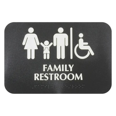 Thunder Group 9'' x 3'' ''Family Restroom'' Information Symbol Sign w/ Braille