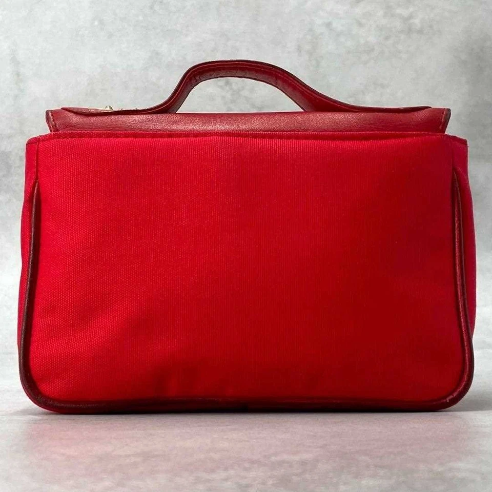 Bolso de Hombro Dior 2 Vías Mini Nylon Cuero Rojo Usado de Japón Foto 3 de 4