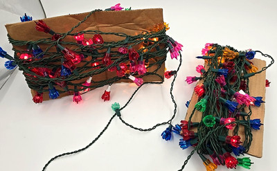 Lot of Two 100 Strand Vintage Tulip Flower String Lights Multicolored 200 Bulbs