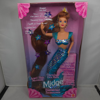 NEU IN OVP 1995 Mattel Barbie - ''Jewel Hair Mermaid'' Midge - Longest Hair Doll NEU Vintage
