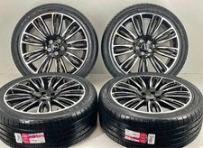 22" RANGE ROVER VELAR BLACK MACHINE WHEELS RIMS TIRES LAND ROVER SVR 5x108 LR3