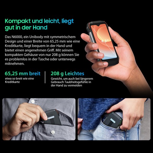 Blackview N6000 Mini Outdoor Telefon komórkowy 4G Android 13 Smartphone 16GB + 256GB NFC / IP69K - Zdjęcie 5 z 22