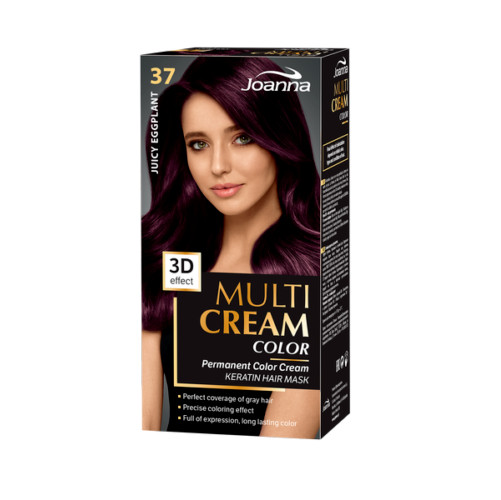 Joanna Multi Cream Permanent Colour Cream Hair Dye 37 Juicy Eggplant - Image 2