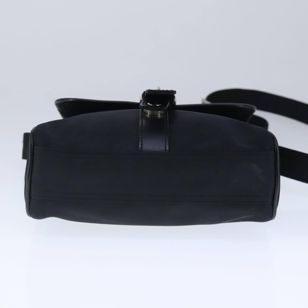 BURBERRY Black label Shoulder Bag Nylon Black Silver Auth BURBERRY Black label Shoulder Bag Nylon Black Silver Auth