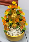 Quan Yin, Dragons and Floral Asian Themed Tiered Tabletop Water Fountain (Works)