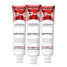 MSDRWIKEY SP-6 6-Probiotic Whitening Toothpaste Brighten - 3 x 4.6 oz
