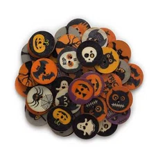 50pcs Halloween Theme Wood button Sewing Scrapboo Clothing Crafts Handmade 25mm