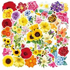 Flowers Floral Stickers 650 Pieces Summer Spring Rose Sunflower Hibiscus