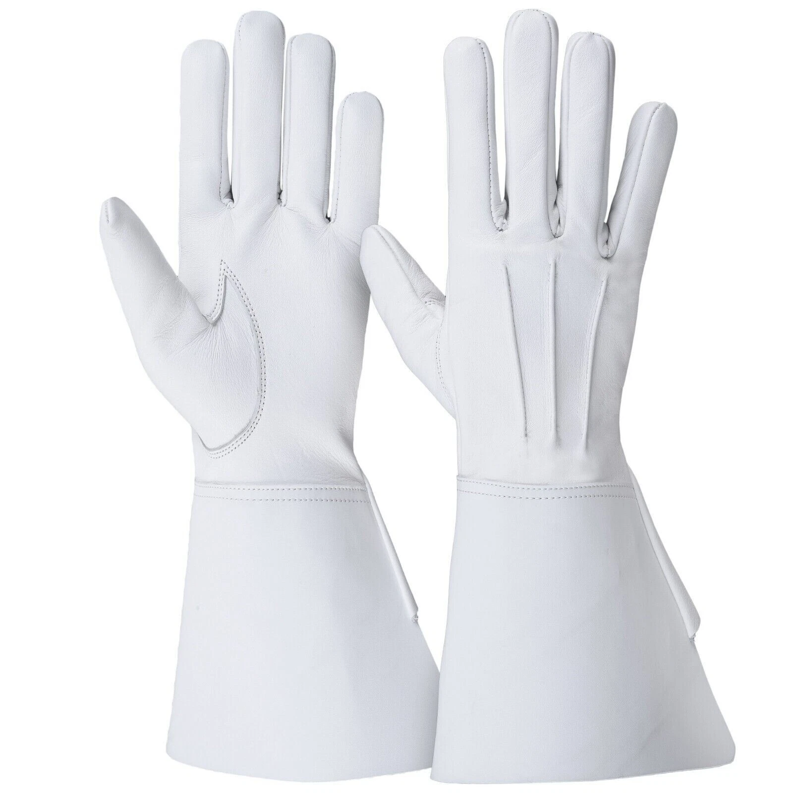 Long Cuff Gauntlets Leather Gloves Piper Drummer Band Leather Gloves Brand New