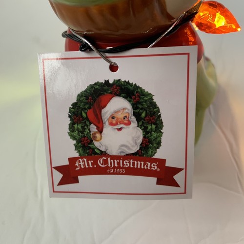 Mr. Christmas “Follow the Magic” Ceramic Light Up Knee Hugger Elf Ornament - Picture 7 of 11