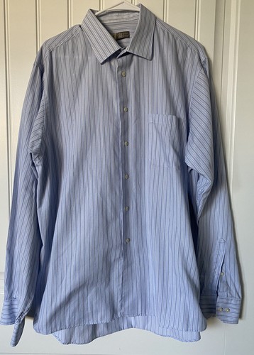 Joseph Abboud Dress Shirt Mens 36 17/18 Pinstripe Non Iron Mens Business Career