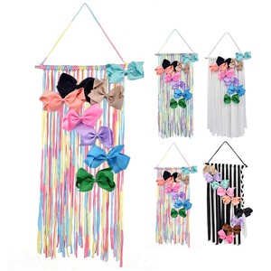 Girls Kids Hair Bows Barrette Storage Belt Hanger Floral Hair