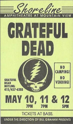 Mini handbill flyer flyer rivage Grateful Dead vue sur la montagne CA 1991 - Photo 1/1