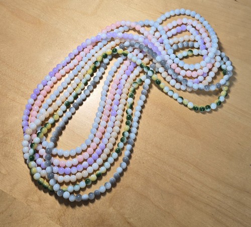 8mm Glass Beads Bulk for Bracelet Making Round Pastel Multi 2 tone 300 pcs - Picture 8 of 10