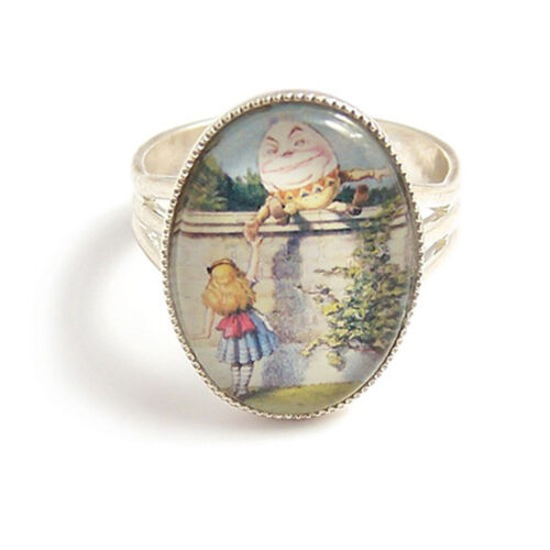 Alice in Wonderland ring HUMPTY DUMPTY fairytale silver adjustable fairy tale - Picture 1 of 4