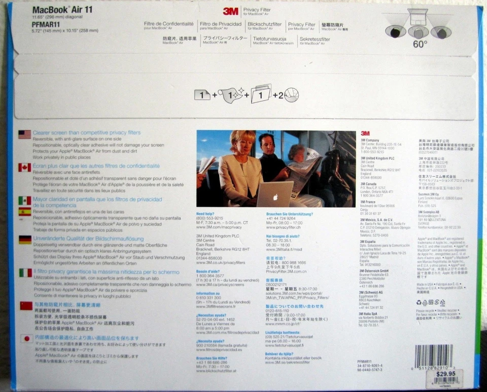 3M Privacy Filter PFMAR11 for MacBook  Air 11 - Image 2 of 4