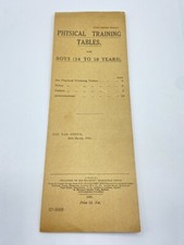 WW2 British Army Physical Training Tables For Boys 14-18 Years War Office 1931