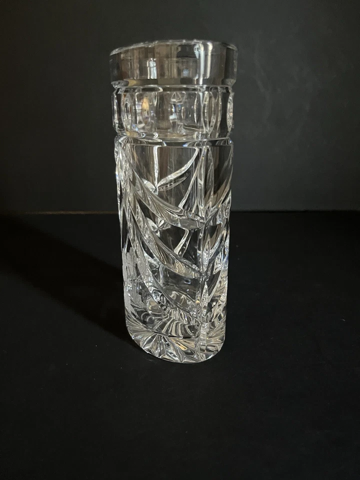 Waterford Overture Crystal Vase 6" Oval Signed Frosted Flower - Image 4 of 4