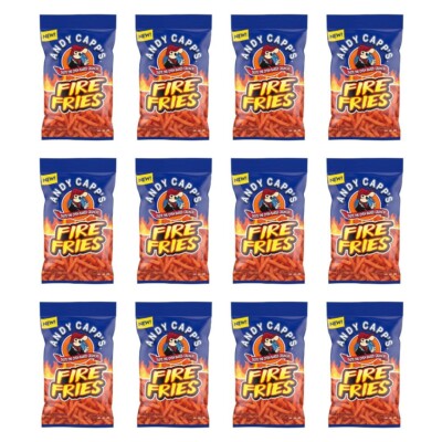 12x Andy Capp's Fire Fries, Corn & Potato Snacks 3 oz Each Bag - 12 Pack NEW