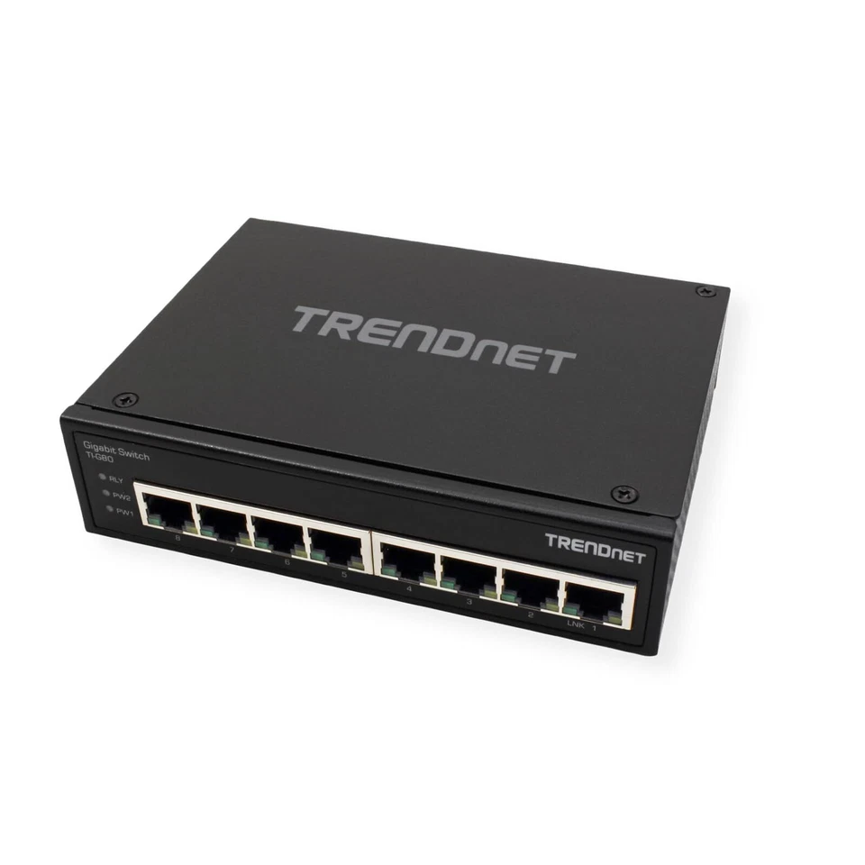 TRENDnet TI G80 8 Port Industrial Gigabit DIN Rail Switch 16 Gbps Capacity - Image 2 of 4