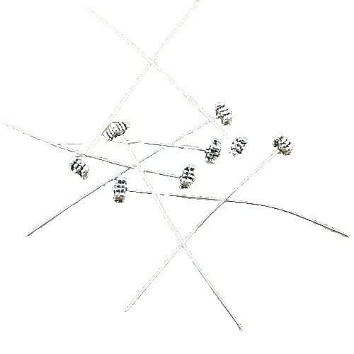 Alfileres para ojos y cabeza de plata tibetana