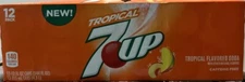 NEW and LIMITED 7-up Tropical flavor. 12x12oz Cans.