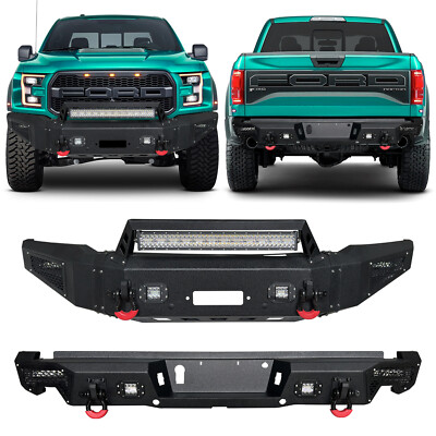 Ford Raptor Rear Winch Front and Rear Bumper W/Winch Plate &D-rings Fit 2017-2020 Ford SVT ...