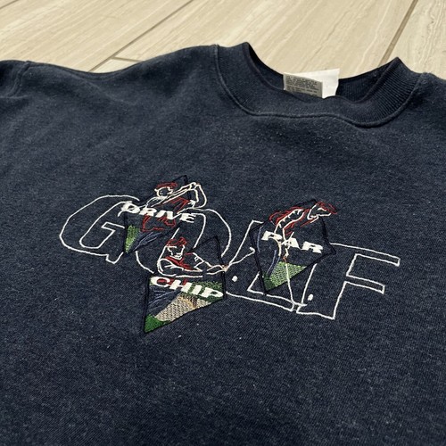 Vintage M & C Sport Embroidered Logo Golf Drive Par Chip Crew Neck Sweatshirt XL - Picture 3 of 9