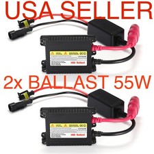 2x 55 Watt Slim Hid Ballast - 2 Replacement Power Box 4 Xenon Light Kit 55w New