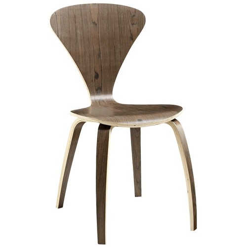 Mid-Century Norman Side Dining Side Chair Molded Plywood Dark Walnut or Blue - Picture 2 of 13