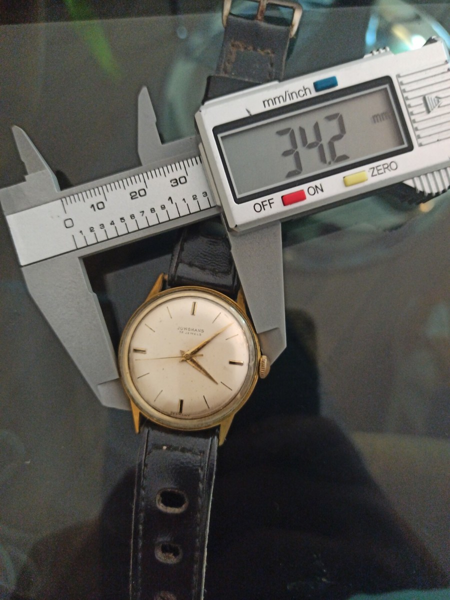 Montre Junghans Mécanique 17 Rubis - Boîtier Et Bracelet Plaqué Or, Occasion, Fonctionne Parfaitement