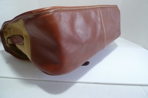 HACKETT LONDON--COTTON CANVAS & LEATHER TRIM BAG- WITH REMOVABLE PADDED INSERTS - Picture 16 of 24