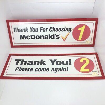 McDonald's Sign Drive Thru Thank You Original 30  x 10  Acrylic Display Man Cave