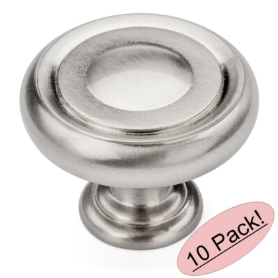 *10 Pack* Cosmas Cabinet Hardware Satin Nickel Round Cabinet Knobs #7708SN