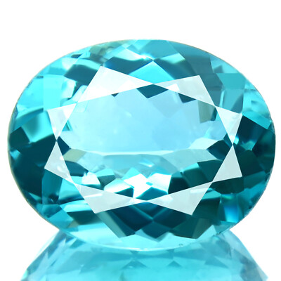 NEON BLUE GREEN NATURAL APATITE 2.79ct BEST SPARKLY PARAIBA COLOR HUGE OVAL GEM