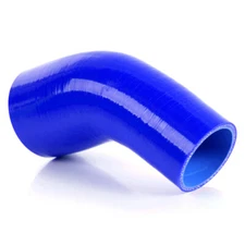 45 Degree Fit For 2 1/2" To 3 1/8" Silicone Elbow Reducer Pipe Blue Hose Tube