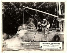 REVENGE OF THE CREATURE ORIGINAL LOBBY CARD 1955 JOHN AGAR LORI NELSON ON BOAT