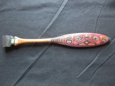 MED. CLASSIC NORTHWEST COAST DESIGN PADDLE, HAWK EFFIGY OAR,  WY-0523*07645