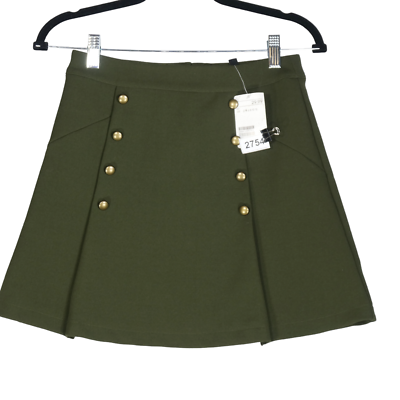 New Divided Military Green Mini Skirt Womens Size 4 Nautical Back