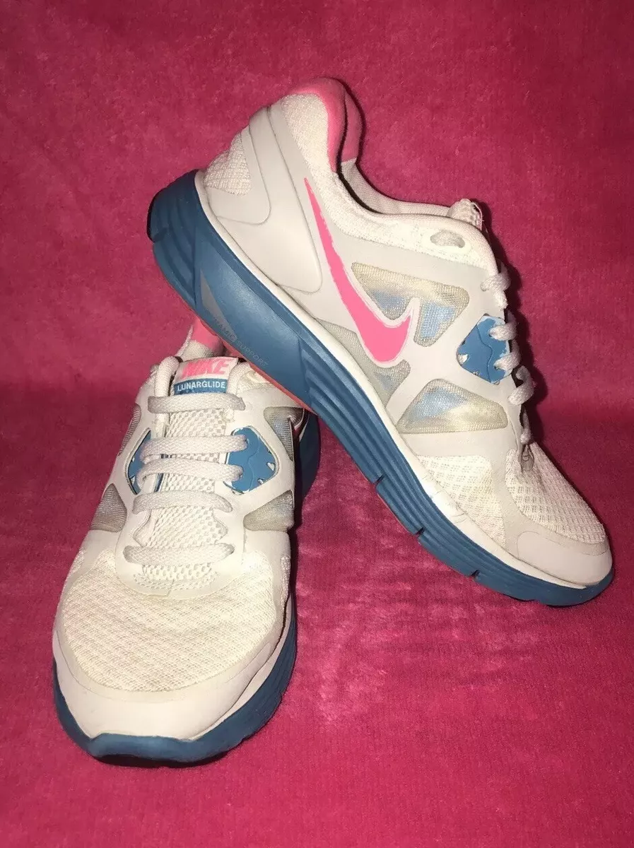 NIKE LUNARGLIDE 3 WOMEN S 6.5 RUNNING Tennis SHOES WHITE PINK BLUE