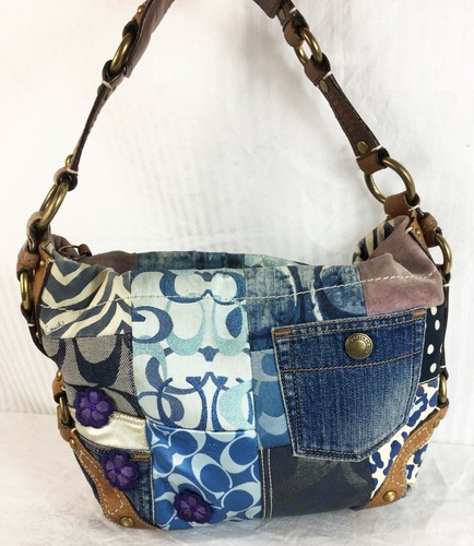 11 x 8 Vintage Coach Indigo Patchwork 